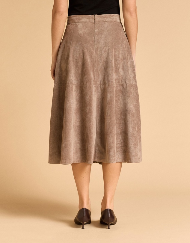 MVN - Faux Suede Midi Skirt