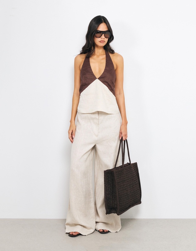 AERE - Zoe Contrast Halter Top