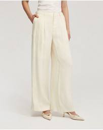 Oxford - Sonia Linen Blend Front Pleat Pants