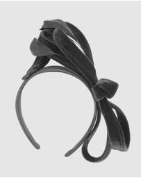 Max Alexander - Large Black Velvet Bow Racing Fascinator