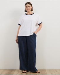 Atmos&Here Curvy - SS Ringer T-Shirt