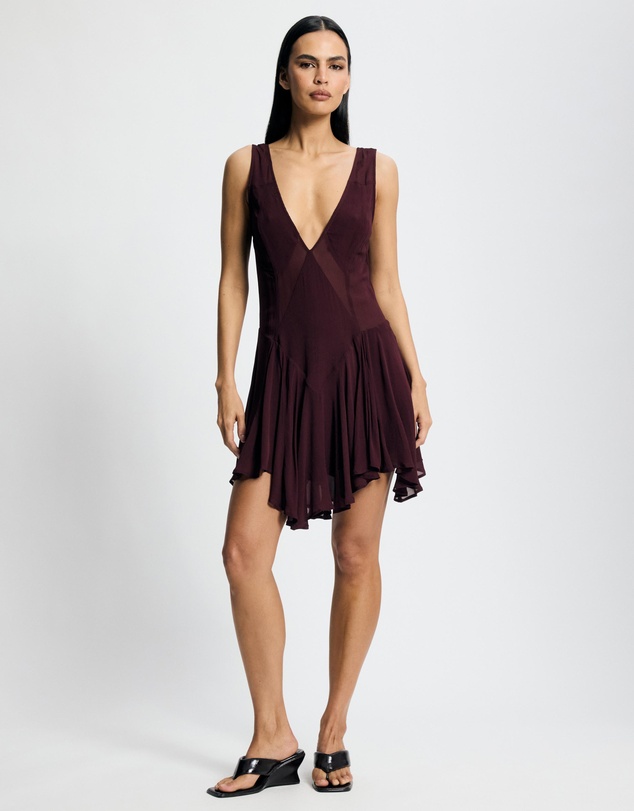 Lover - Priya Deep V Contrast Mini Dress