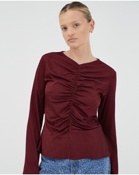 Third Form - Allure Gathered Long Sleeve Top