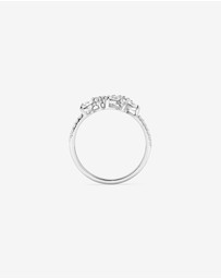 Michael Hill - Floral Pavé Ring with Cubic Zirconia in Sterling Silver