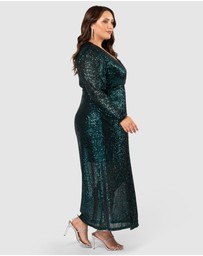 Pink Dusk by Curve Project - All I Want Sequin Maxi Dress