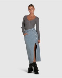 Belle & Bloom - Can't Forget You Denim Midi Skirt