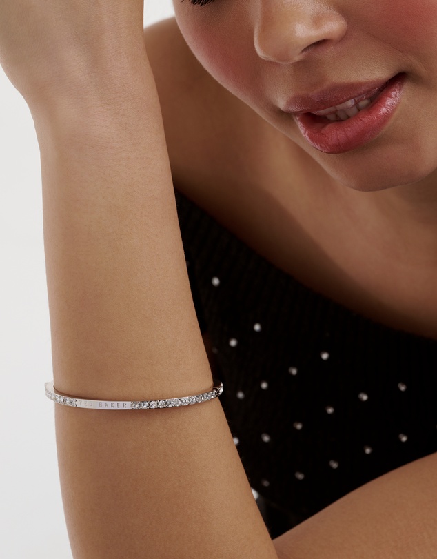 Ted Baker - CLAUDIA: Narrow Crystal Hinged Bangle Bracelet