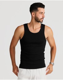 Vacay Swimwear - Rib Singlet Black