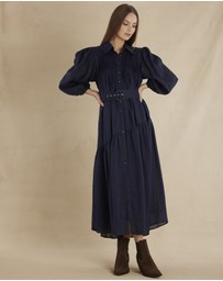 Amelius - Poeta Ramie Pintuck Belted Dress