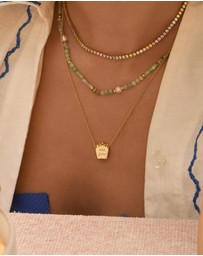 Wanderlust + Co - Fries Gold Necklace