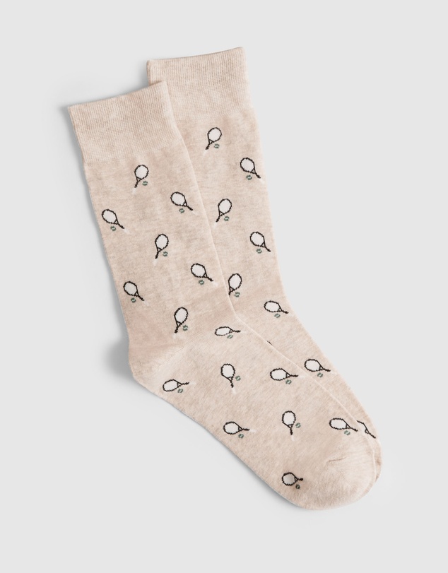 Trenery - Tennis Crew Sock in Oatmeal Marle