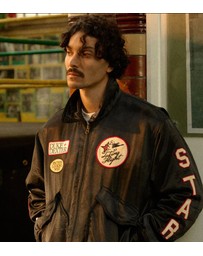 Duke + Dexter - Plus Black Satin Bomber Jacket