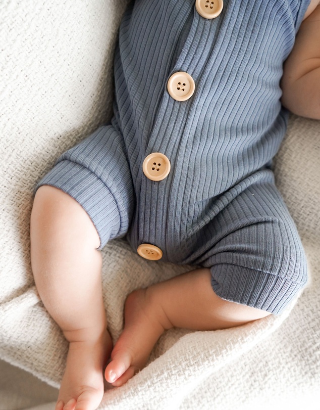 WITH LOVE FOR KIDS - BASICS Wide Ribbed Romper - Babies
