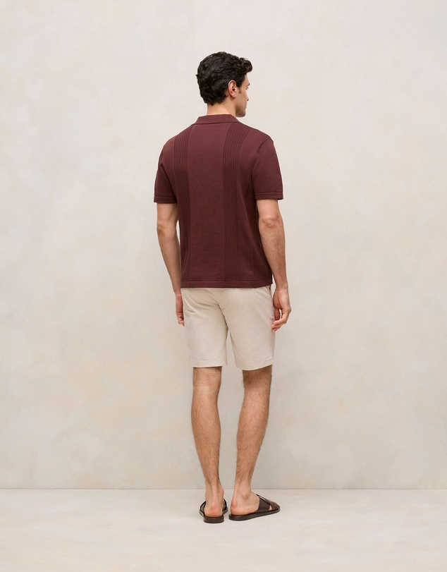Trenery - Cotton Twill Chino Short in Stone