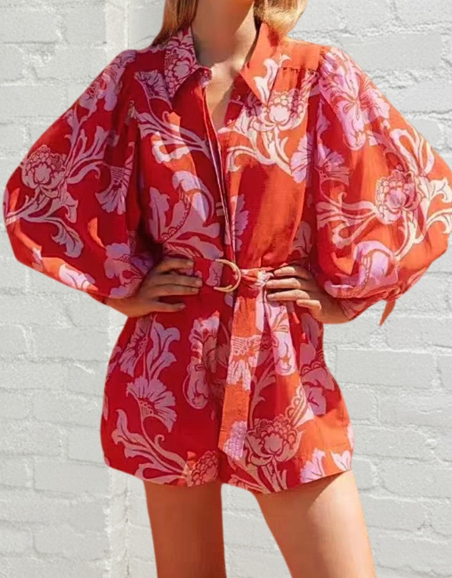 Esther & Co - Brittany Playsuit - Orange Floral