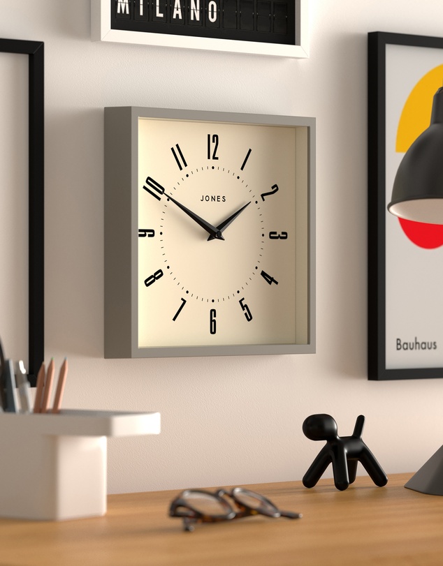 Newgate - Newgate Jones Box Wall Clock Grey