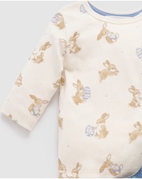 Purebaby - Bunny Denim Overall Set - Kids-Babies