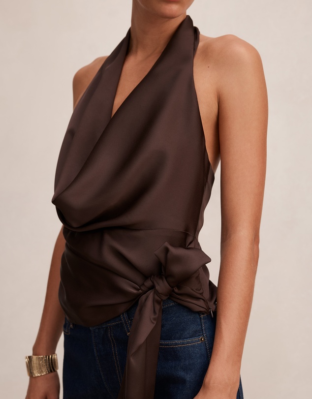 Forever New - Jordyn Cowl Halter Neck Tie Top