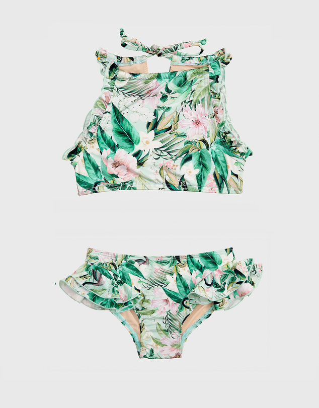 Aqua Blu Kids - Marabou Halter Neck Bikini Set - Kids