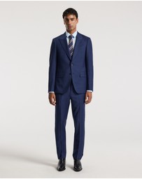Calibre - Micro Check Wool Suit Pants Royal Blue