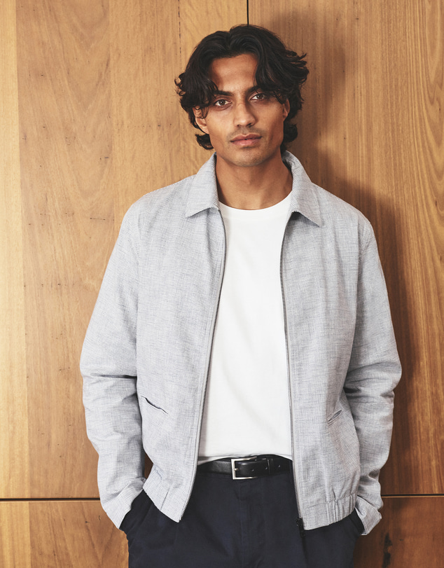 Country Road - Cotton Linen Houndstooth Jacket