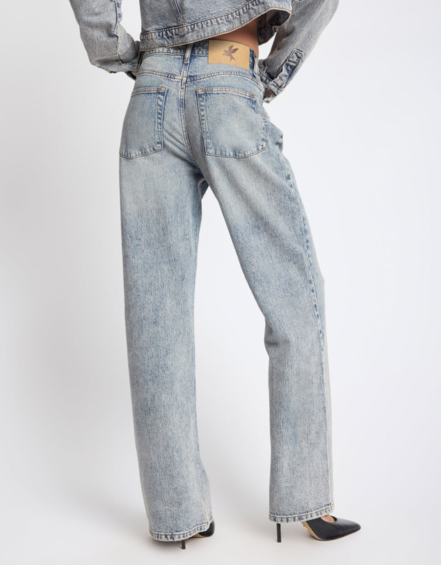 ONE TEASPOON - Icon High Waist Straight Leg Denim Jeans - Cloud Blue