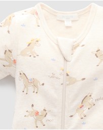 Purebaby - Rib Short Sleeve Growsuit -Kids-Babies