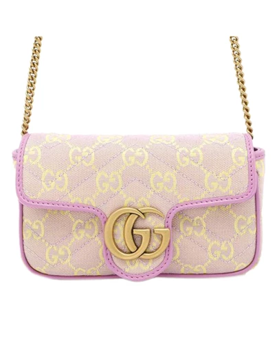 Pre-Loved by Azura Reborn - Pre-Loved Super Mini GG Marmont Matelasse Canvas Flap Crossbody