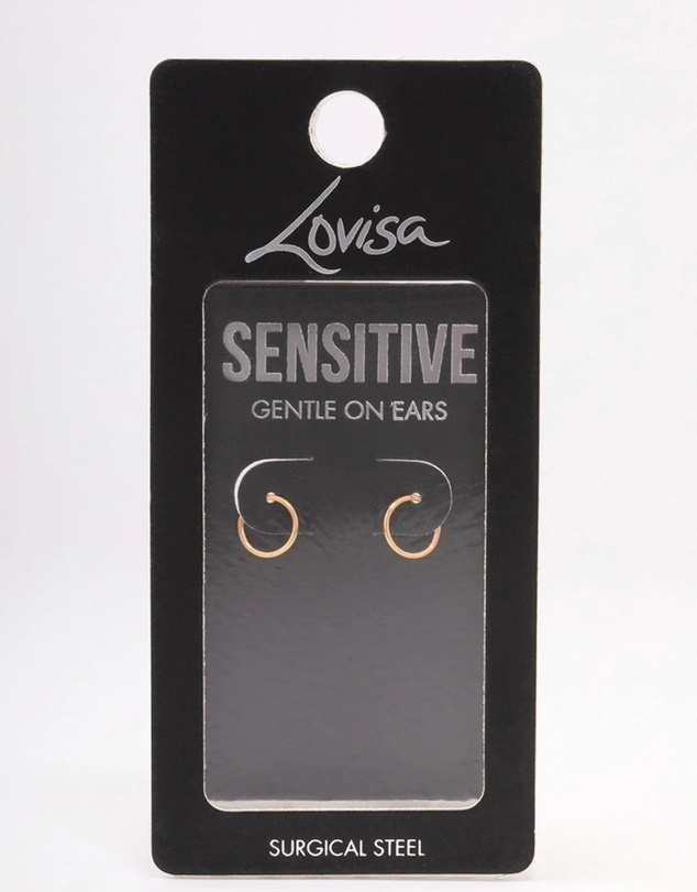 Lovisa - Gold Plated Plain Clicker Earrings 7mm