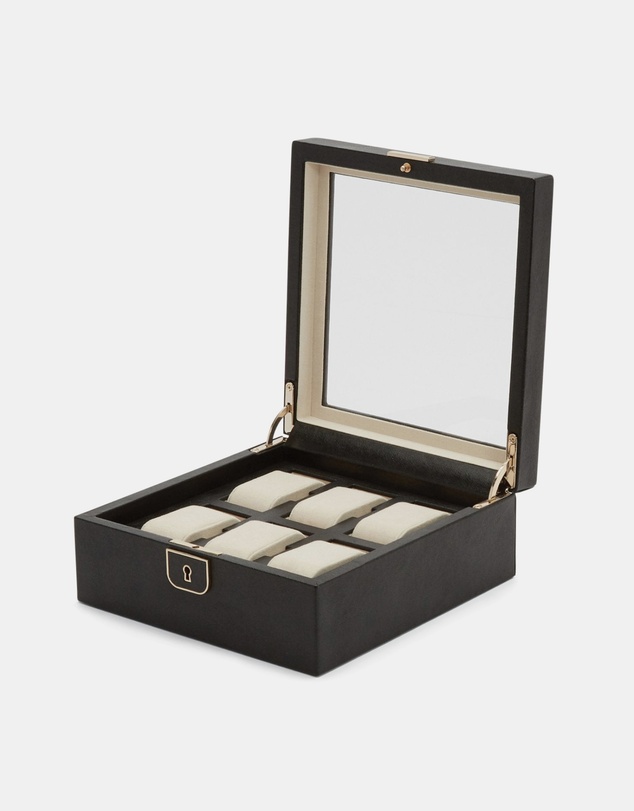Wolf - Wolf Palermo 6 Pc Watch Box Black Anthracite