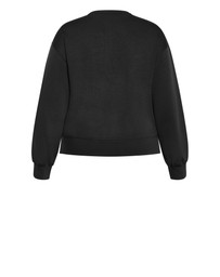 City Chic - Plus size Mae Crew Neck Sweatshirt - black