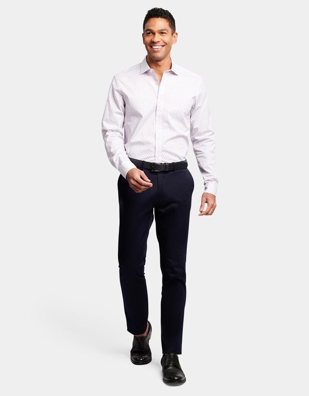Brooksfield - Two-Tone Print Reg Fit Business Shirt