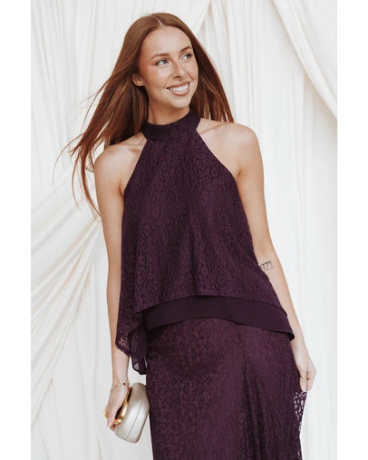Petal & Pup - Tracy Halter Top - Lilac Lace