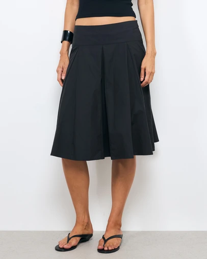 AERE - Poppy Cotton Midi Skirt