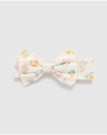 Purebaby - Bow Headband-Kids-Babies