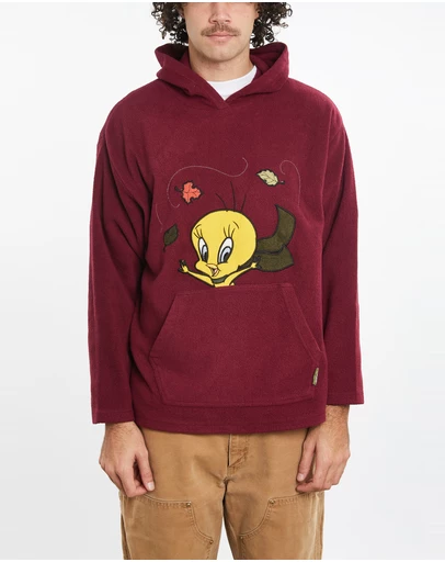 Vintage by The Real Deal - Pre Loved - Vintage Looney Tunes Tweety Bird Hooded Fleece Sweatshirt