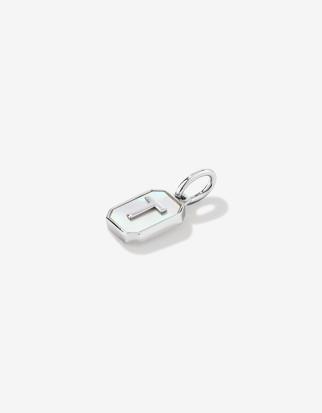 Michael Hill - Letter T Mother of Pearl Initial Pendant in Sterling Silver