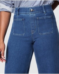 Spanx - Airessentials-Cropped Wide Leg Washed Blue