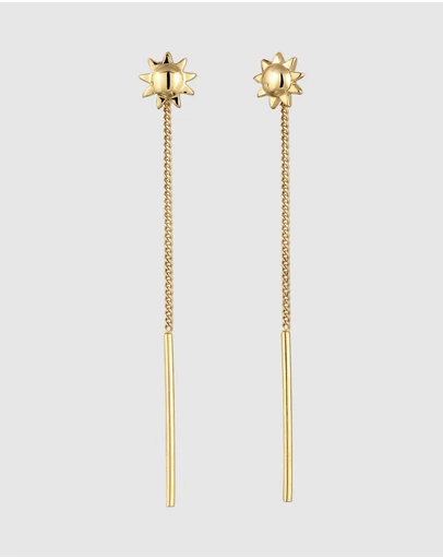 Elli Jewelry - Sunburst Drop Earrings in Gold-Plated 925 Sterling Silver