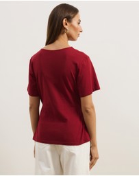 Atmos&Here - Short Sleeve Tie Waist T-Shirt