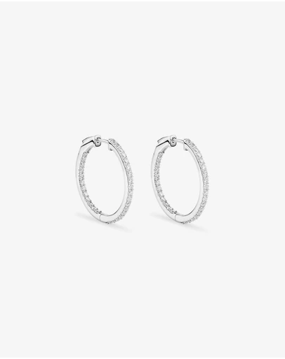 Michael Hill - 30mm Cubic Zirconia Huggie Hoop Earrings in Sterling Silver