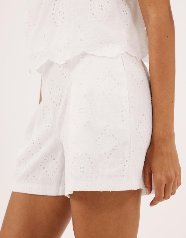Atmos&Here - Jasmine High Waist Broderie Shorts With Belt