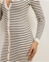 Atmos&Here - Jacie Long Sleeve Knit Stripe Dress