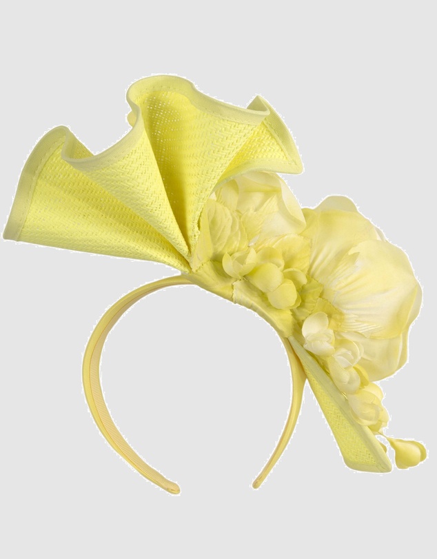 Fillies Collection - Bespoke Sculpted Fluro Yellow Racing Fascinator