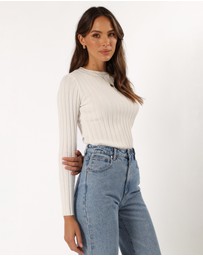 Petal & Pup - Aneesa Wide Rib Knit Top - White