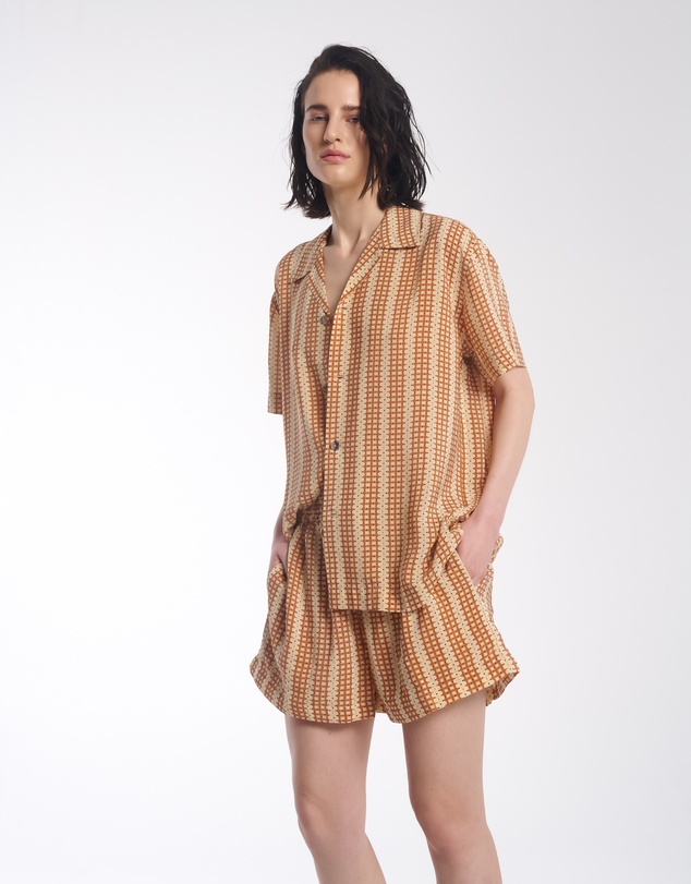 THE TALES - The Tales Retro Daisy Crepe Camp Shirt