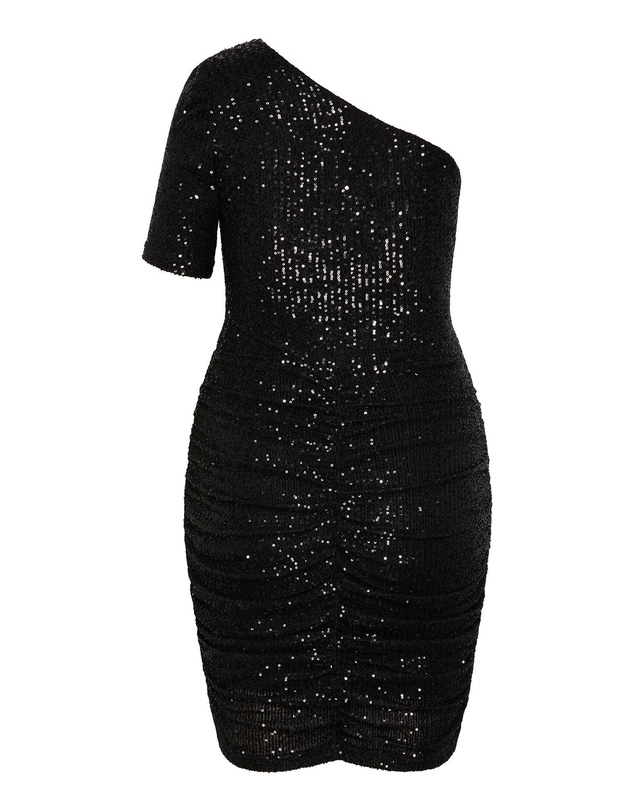 City Chic - Angelina One Shoulder Sequin Mini Dress