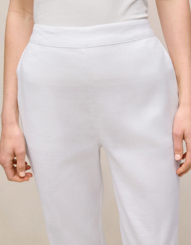 Trenery - Stretch Linen Blend Pull On Pant in White