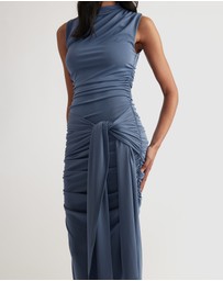 Decjuba - Robin Ruched Tie Maxi Dress