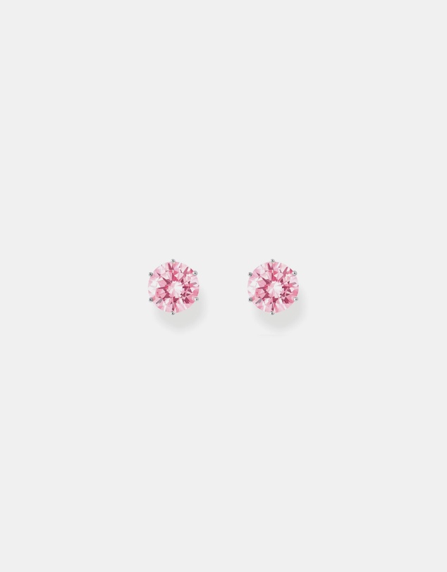 THOMAS SABO - Ear studs with big, pink zirconia